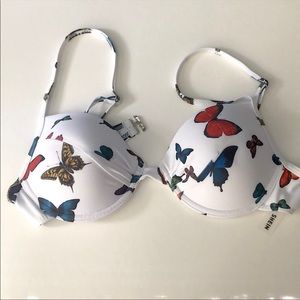 NWOT butterfly print underwire bikini top